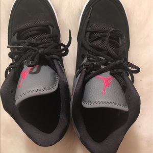 COPY - Pink & grey Nike Jordan's flights #jordans…